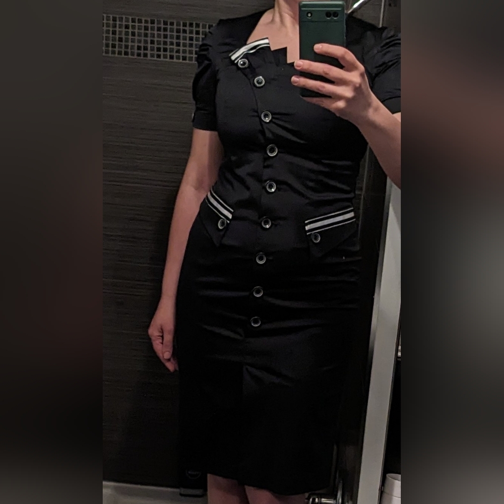 Buttoned pencil dress